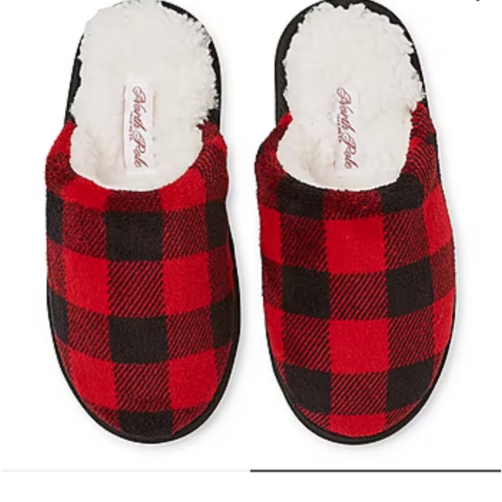 NWT North Pole Unisex Kid Slip-On Slippers M/L